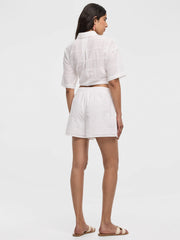 Embroidered Shorts with Elastic Waistband