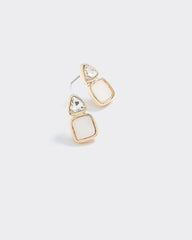 Stud Earrings with Stone Pendants