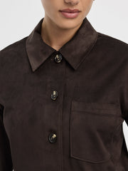 Cropped Faux-Suede Jacket