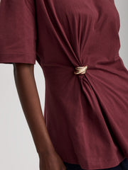 Crew-Neck T-Shirt with Metal Ring