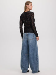 Long-Sleeve Lace Top