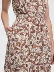 Sleeveless Crew-Neck Maxi Dress