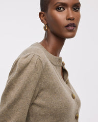 Cashmere-Blend Crew-Neck Cardigan