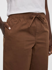 Wide-Leg High-Rise Cropped Poplin Pant