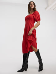 Maxi Dress with Bubble Sleeves