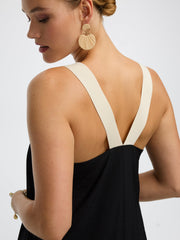 Sleeveless Maxi Dress with Contrast Straps