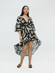 V-Neck Cover Up with High-Low Hem