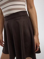 Faux-Suede A-Line Mini Skirt