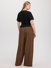 Short-Sleeve Crew-Neck Tee with Shirred Sides