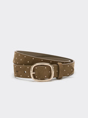 Studded Faux Suede Belt