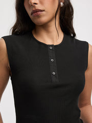 Ribbed Henley T-Shirt