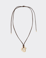 Metal Pendant on Short Cord Necklace