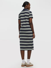 Striped Short-Sleeve Polo Dress - Hyba