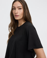 Crew-Neck Tee with Bubble Hem