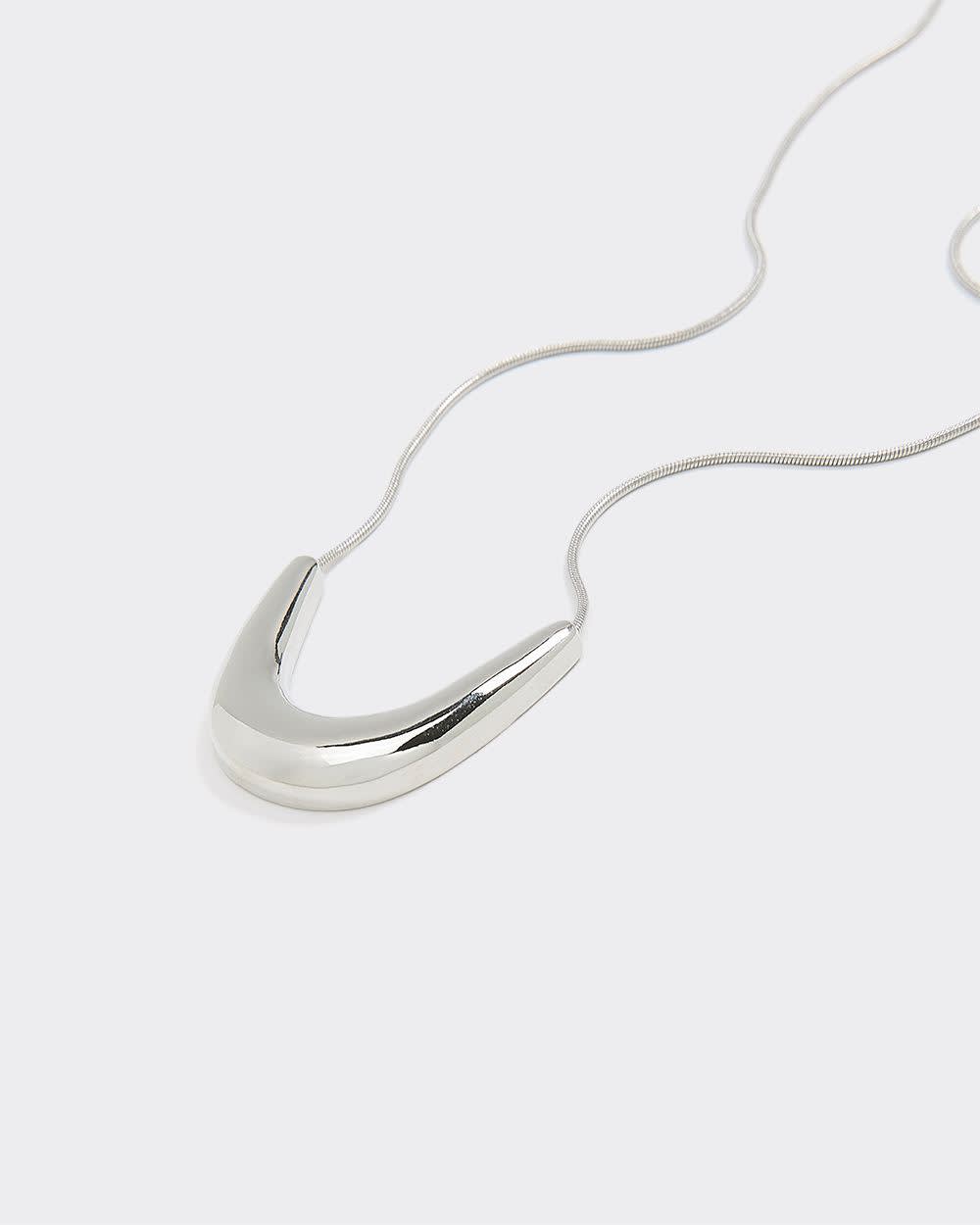 Long Necklace with U-Shaped Pendant