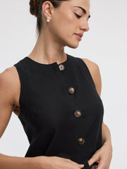 Linen-Blend Vest
