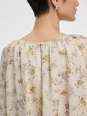 Scoop-Neck Loose Blouse with Raglan Sleeves