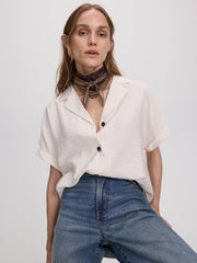 Diamond-Shaped Scarf with Border