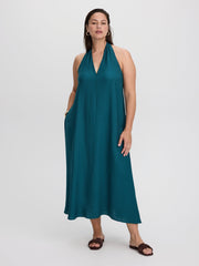 Sleeveless Halter-Neck Maxi Dress