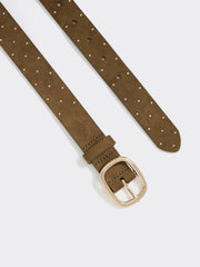 Studded Faux Suede Belt