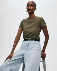 Ribbed Fitted Crew Neck T-Shirt - R Essentials