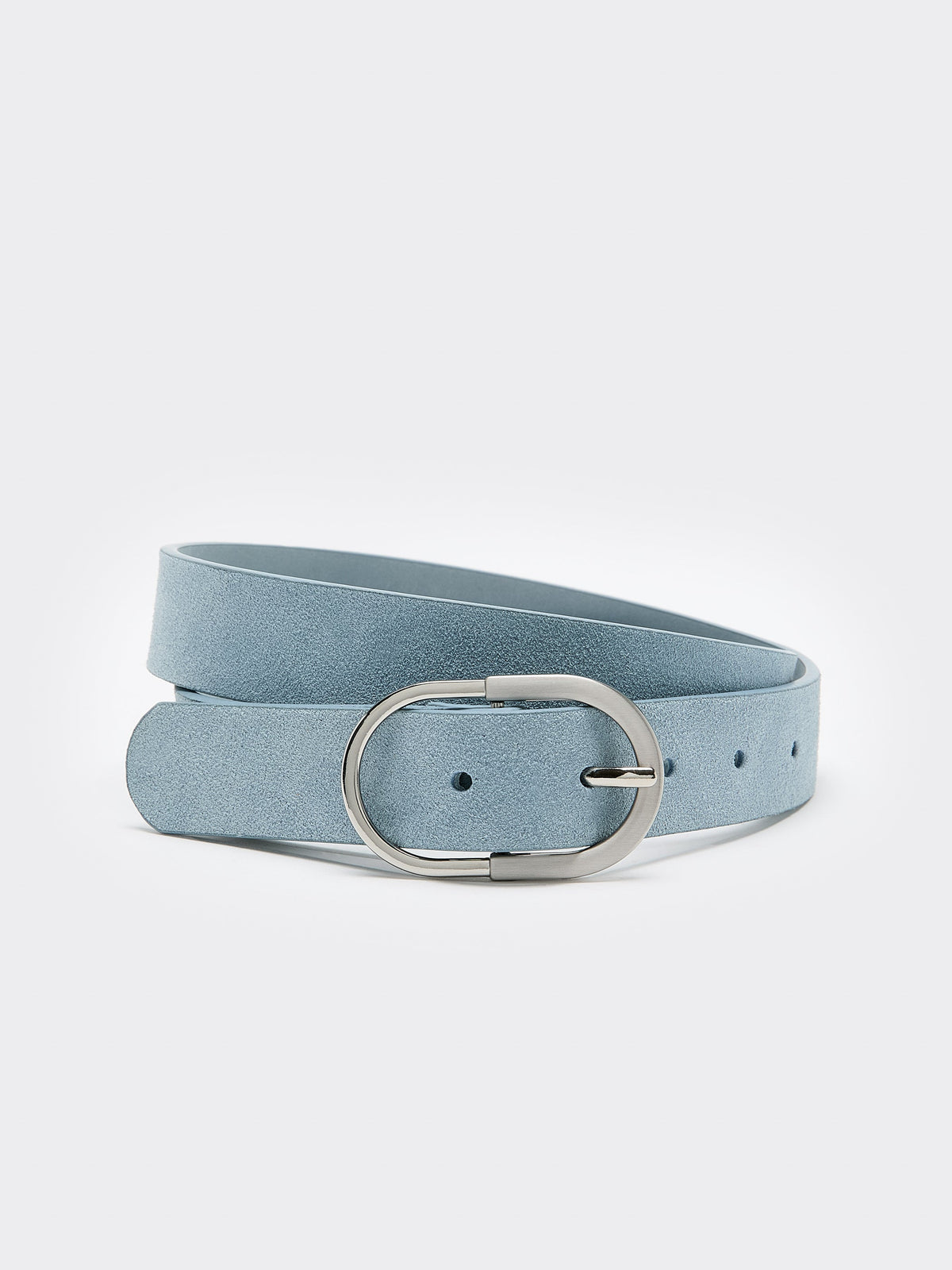Blue Suede Leather Belt