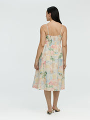 Sleeveless Midi Dress with Sweetheart Neckline