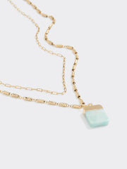 Short Necklace with Semi-Precious Stone