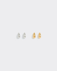 Stainless Steel Teardrop Earrings - 2 Pairs