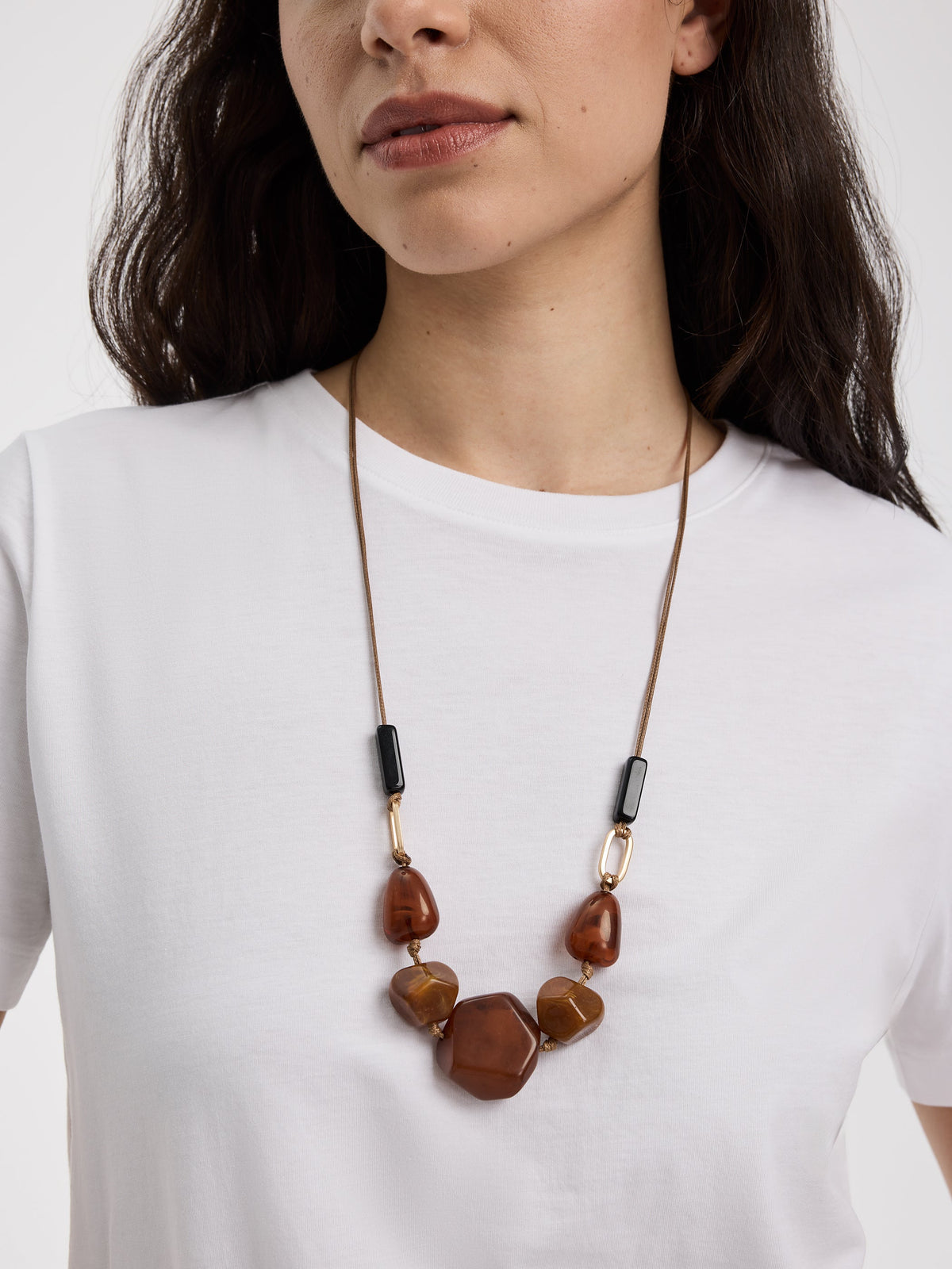 Long Cord Necklace with Beads