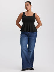 Scoop-Neck Peplum Cami