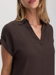Extended-Sleeve V-Neck Flowy Blouse - R Essentials