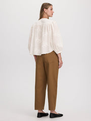 3/4-Sleeve Embroidered Blouse
