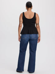 Scoop-Neck Peplum Cami