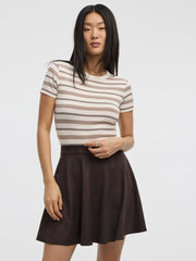 Faux-Suede A-Line Mini Skirt