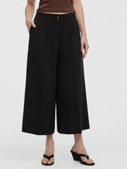 Cropped Wide-Leg High-Rise Pant