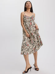 Sleeveless Midi Dress with Sweetheart Neckline